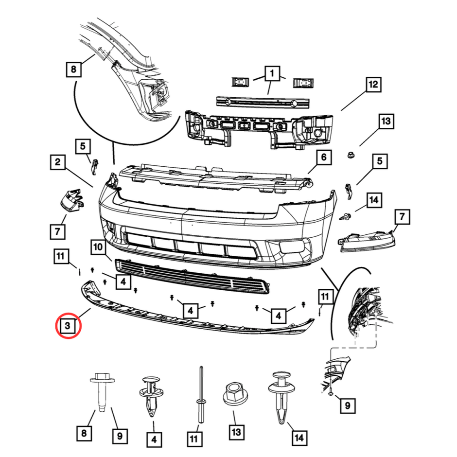 68033135AA Front Air Dam (RAM 1500 13-18) (4)