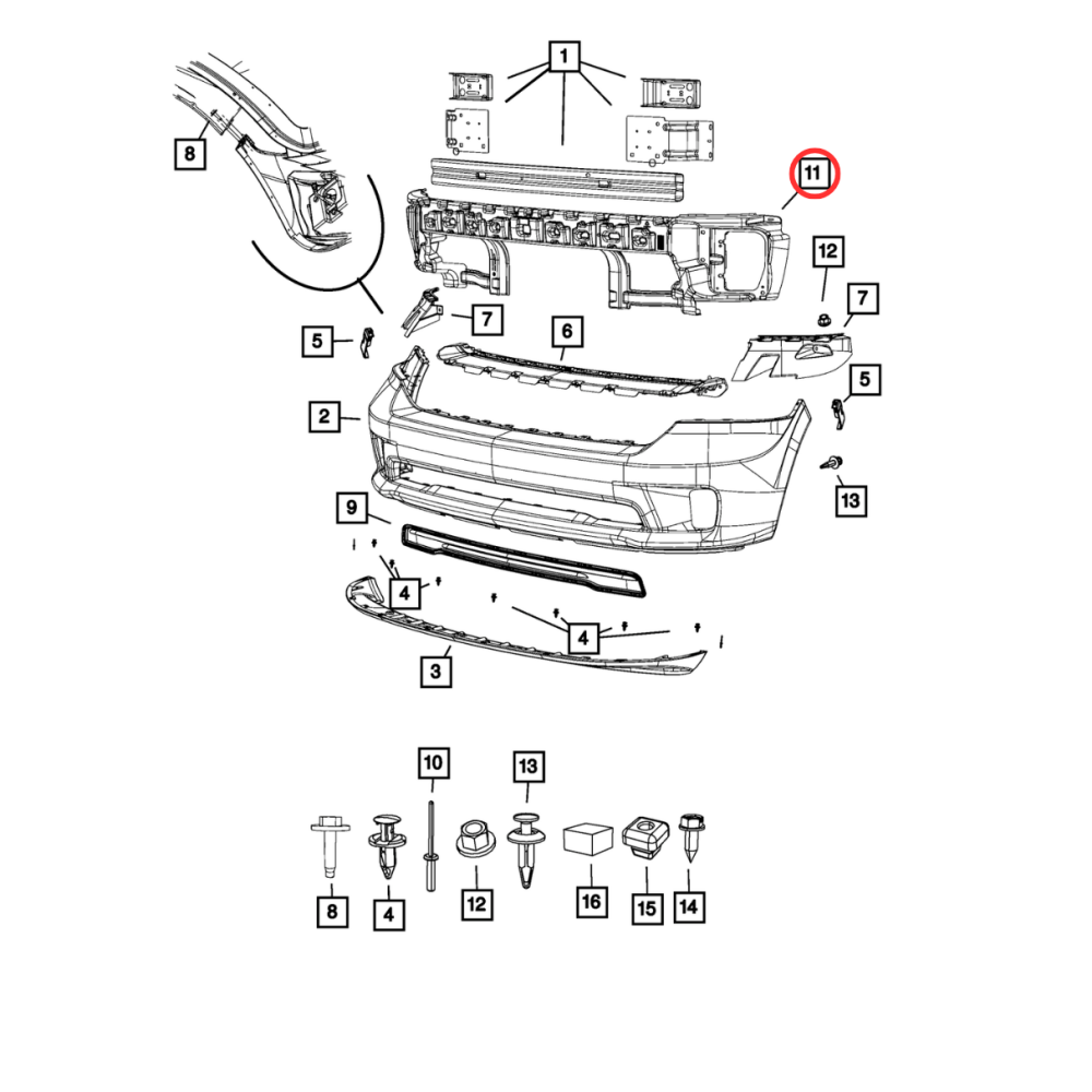 68145441AC Front Energy Absorber (RAM 1500 13-18) (9)