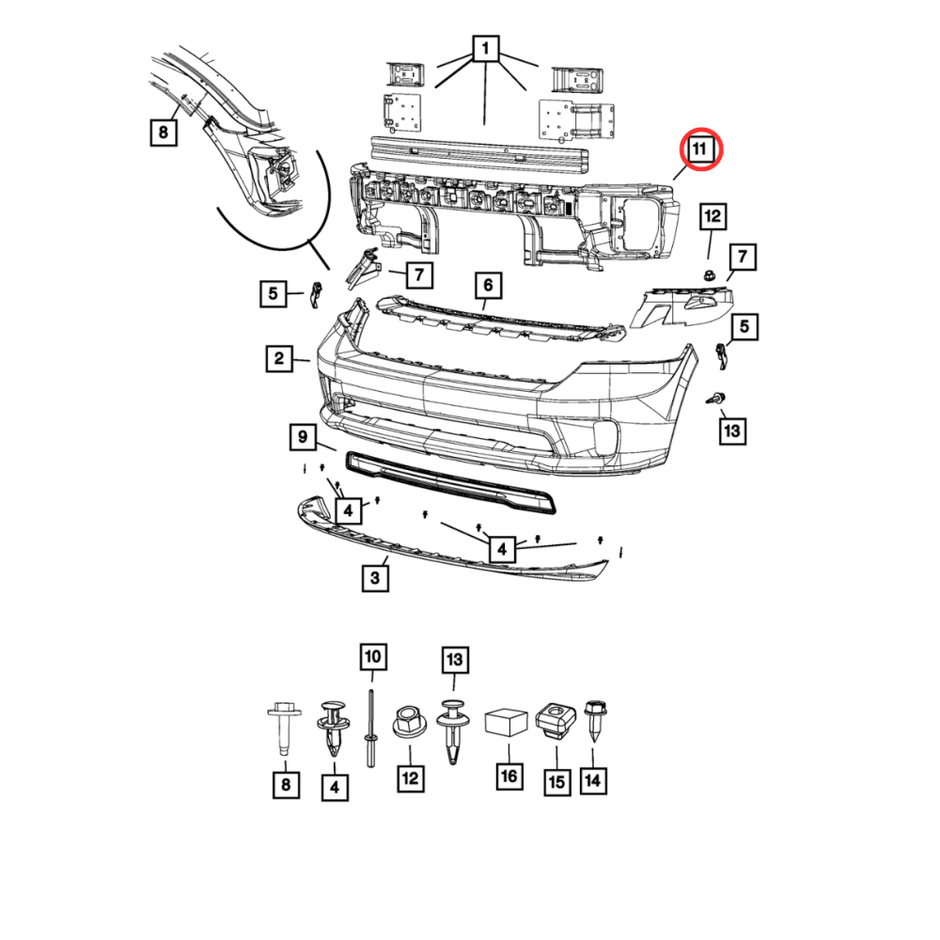 68145441AC Front Energy Absorber (RAM 1500 13-18) (9)