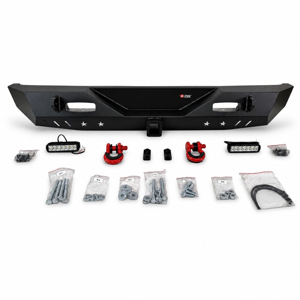 Rear Bumper – Off-Road Nevada – D-Rings & LED (WRANGLER JL 18-26) (2)