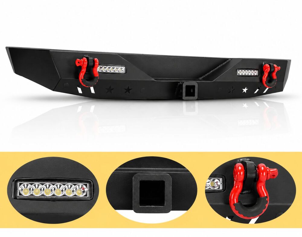 Rear Bumper – Off-road Nevada – D-Rings & LED (WRANGLER JK 07-17) (4)