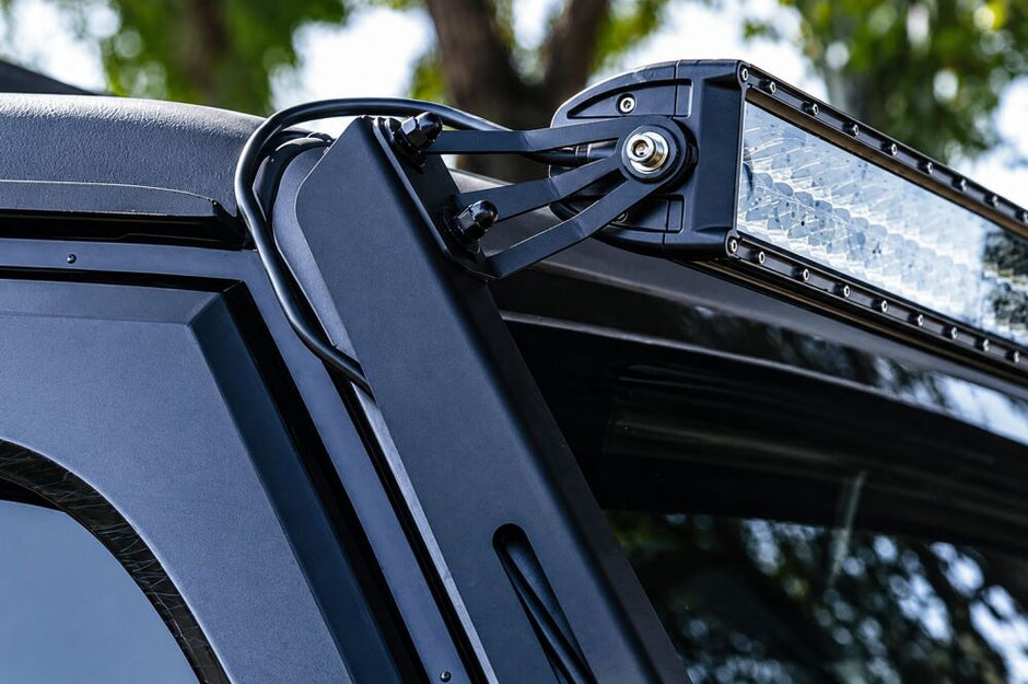 A-Pillar Mounting Brackets + Lights + LED Bar (WRANGLER JL 18-26) (11)