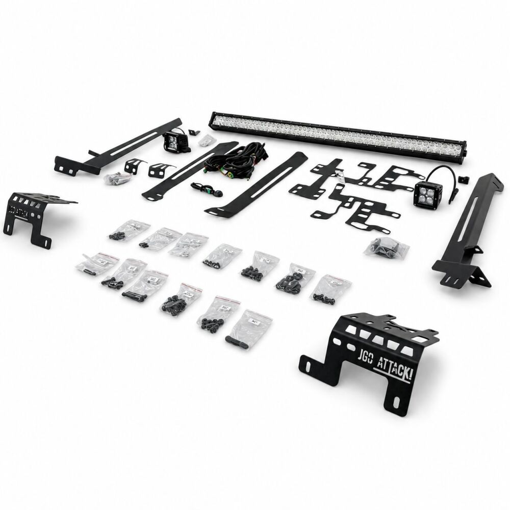 A-Pillar Mounting Brackets + Lights + LED Bar (WRANGLER JL 18-26) (2)