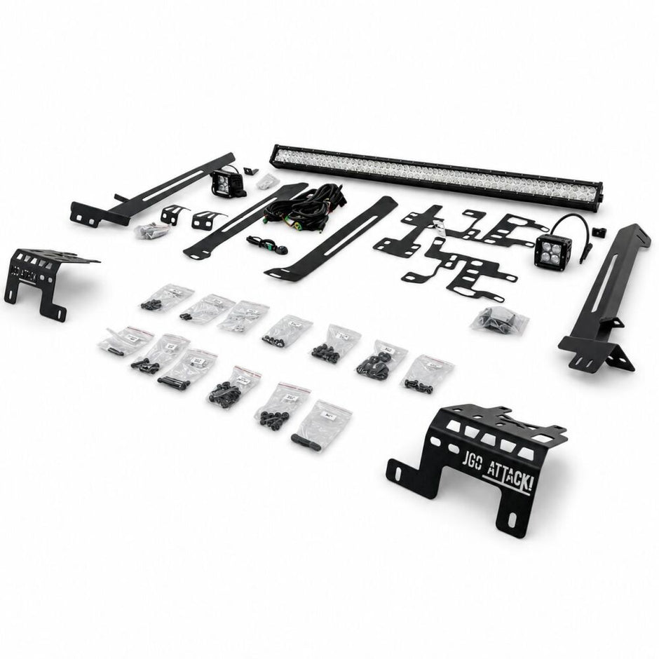A-Pillar Mounting Brackets + Lights + LED Bar (WRANGLER JL 18-26) (2)