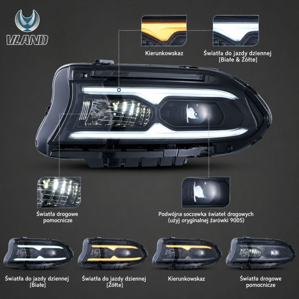 Vland 2021 DR Style LED Headlights + LED Bulbs (5)