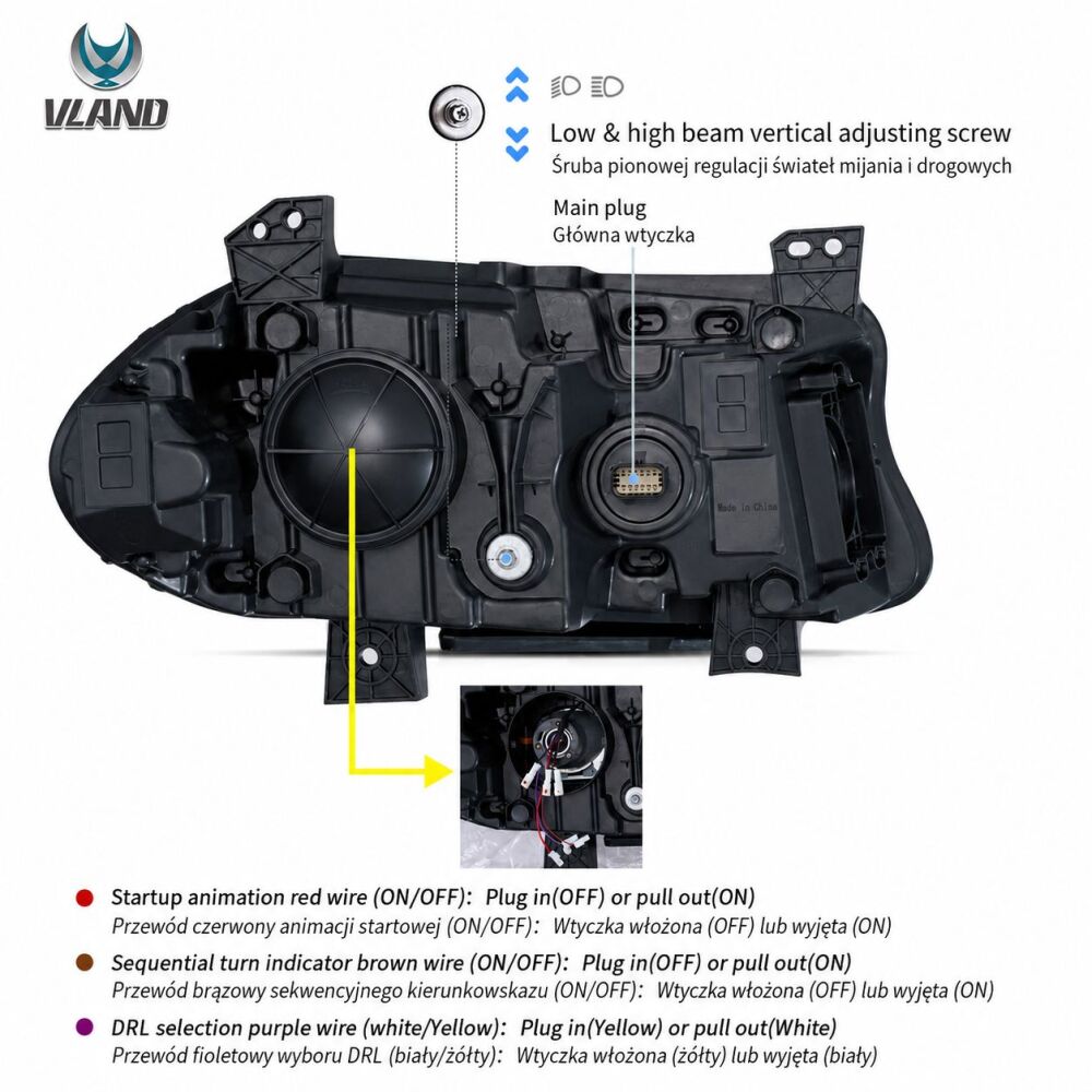 Vland 2021 DR Style LED Headlights + LED Bulbs (2)
