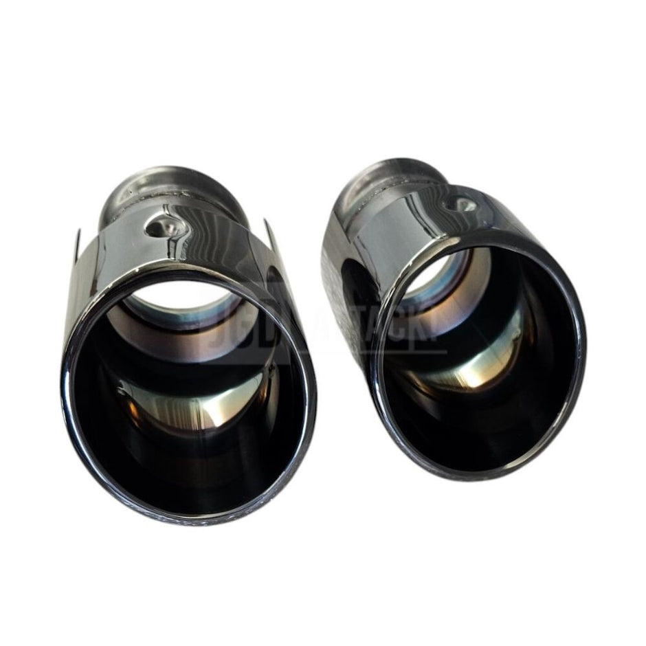 Black Round Exhaust Tips (4)