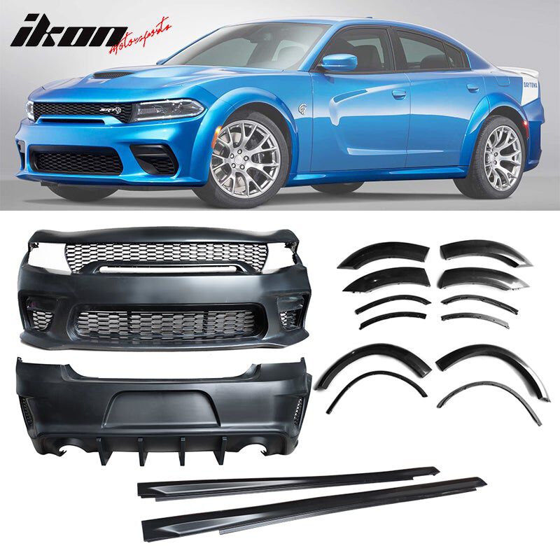 Body Kit – Hellcat 2020+ Style – Front & Rear Bumper, Widebody, Diffuser, Side Skirts (CHARGER (6)