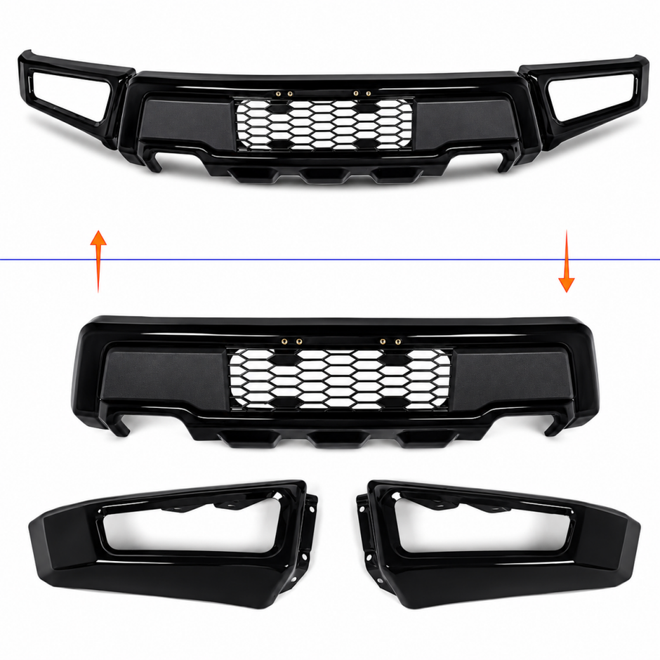 RAPTOR Style Front Bumper + LED Lights (F150 15-17) (9)