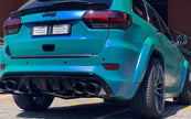 Rear Bumper Diffuser Quad Exhaust Tips with LED (7)