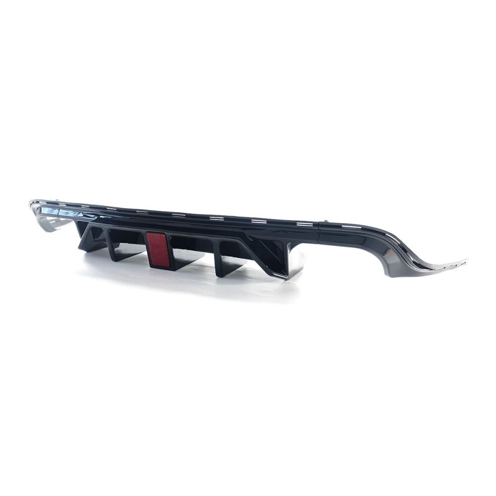 Rear Bumper Diffuser Quad Exhaust Tips with LED (8)