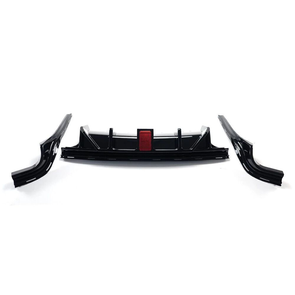 Rear Bumper Diffuser Quad Exhaust Tips with LED (9)