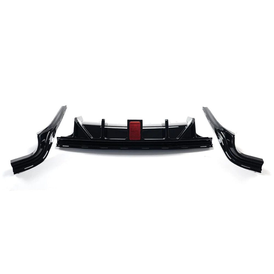 Rear Bumper Diffuser Quad Exhaust Tips with LED (9)