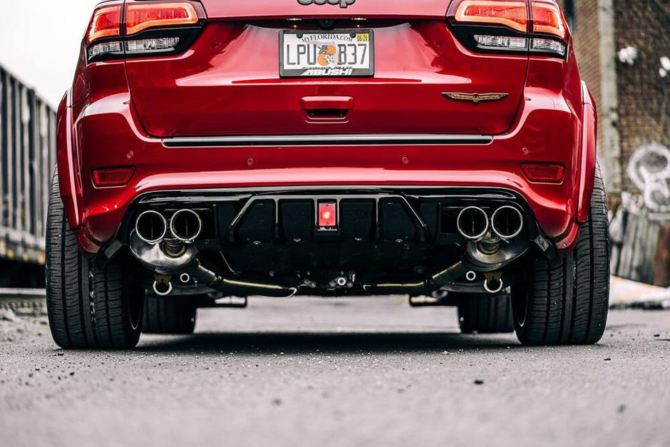 Rear Bumper Diffuser Quad Exhaust Tips with LED (3)