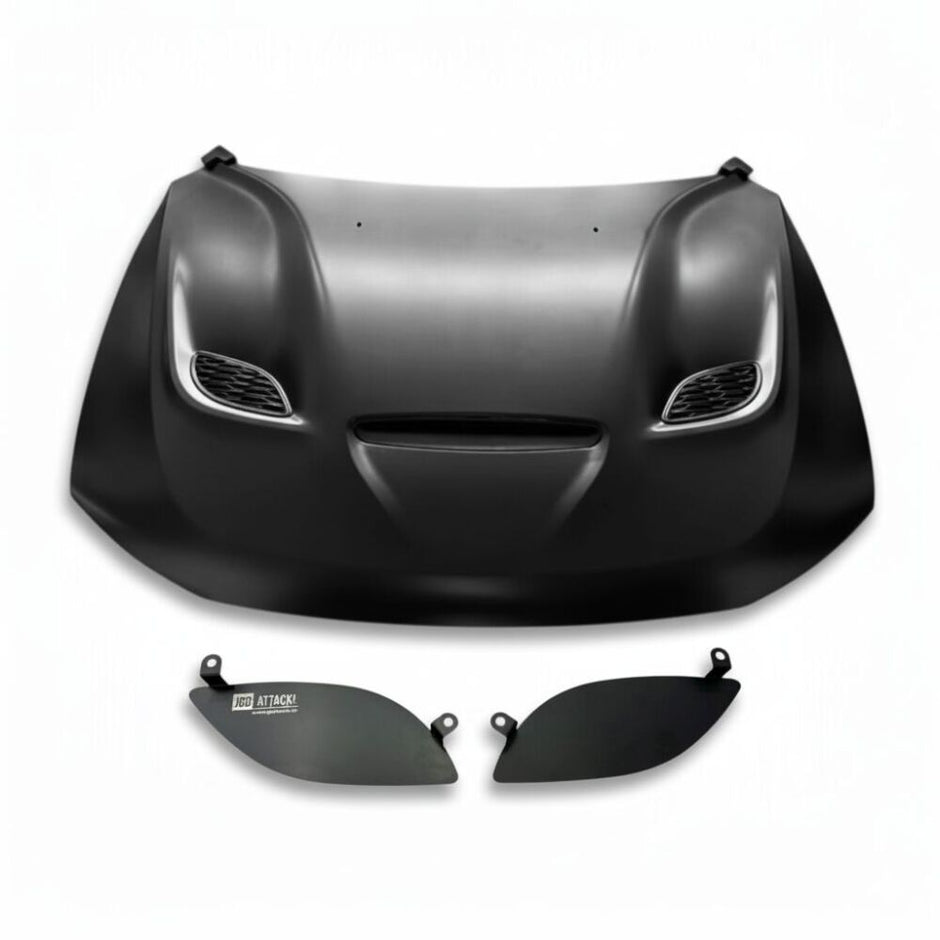 Aluminum Hood with Vents and Vent Covers (2)