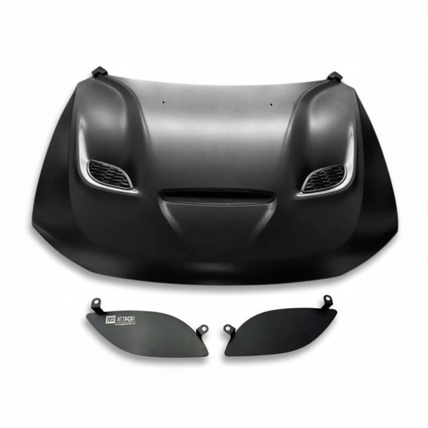Aluminum Hood with Vents and Vent Covers (2)