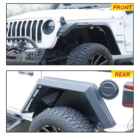V1 Steel Front and Rear Fender Liners (3)