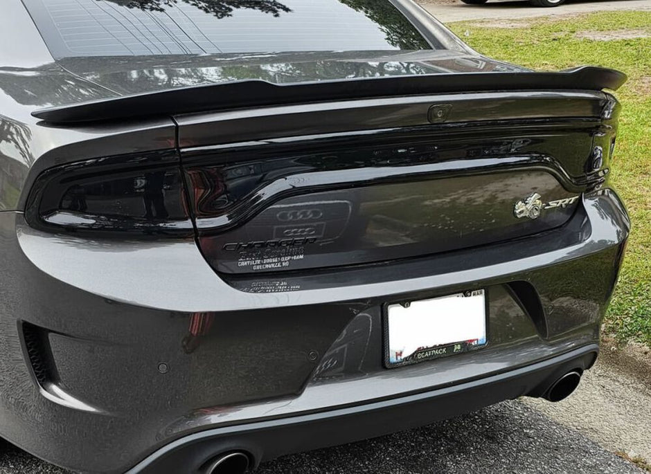 Tail Light Covers with Rear Black Out Panel; Smoked (CHARGER 15-23) (3)