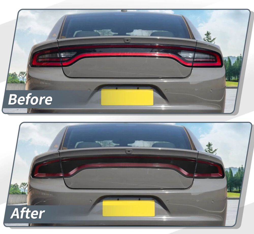 Tail Light Covers with Rear Black Out Panel; Smoked (CHARGER 15-23) (7)