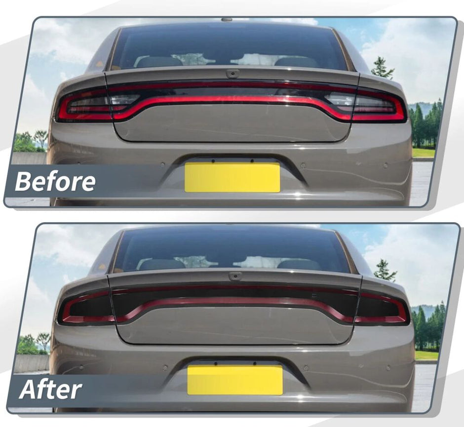 Tail Light Covers with Rear Black Out Panel; Smoked (CHARGER 15-23) (7)