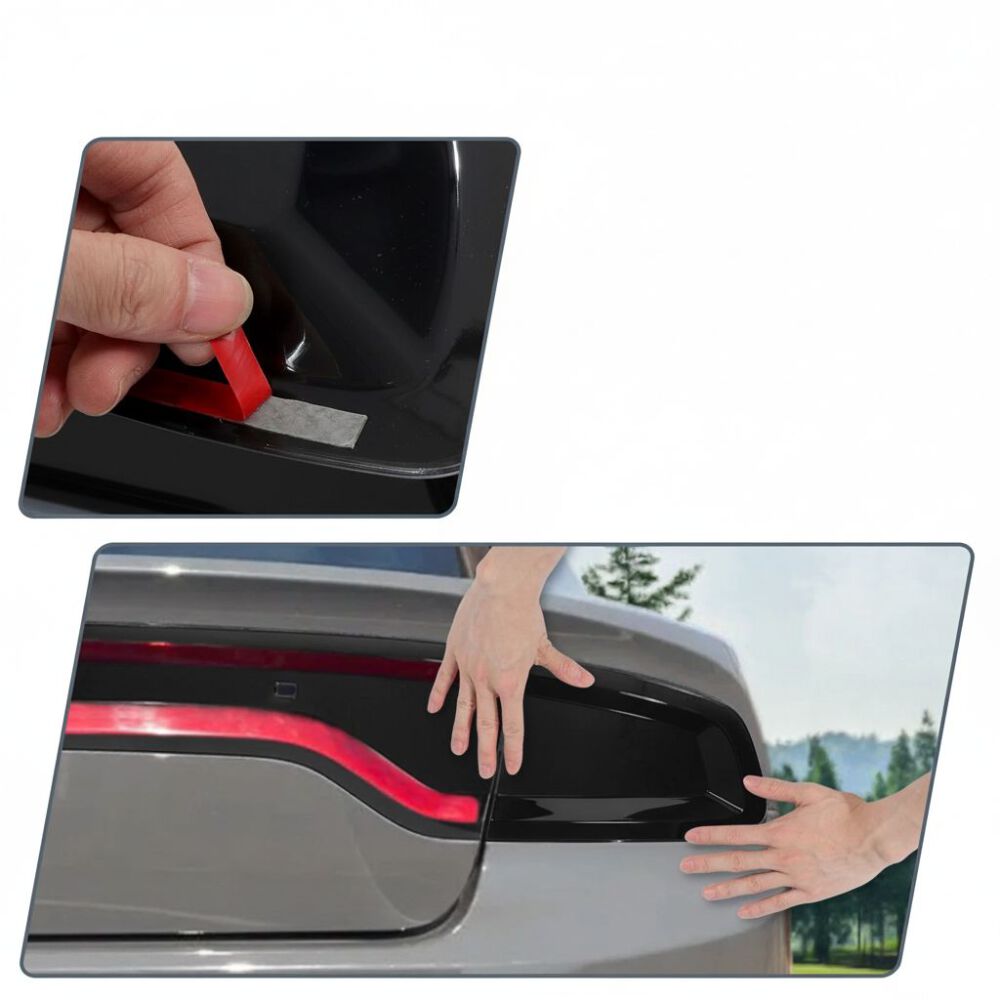 Tail Light Covers with Rear Black Out Panel; Smoked (CHARGER 15-23) (8)