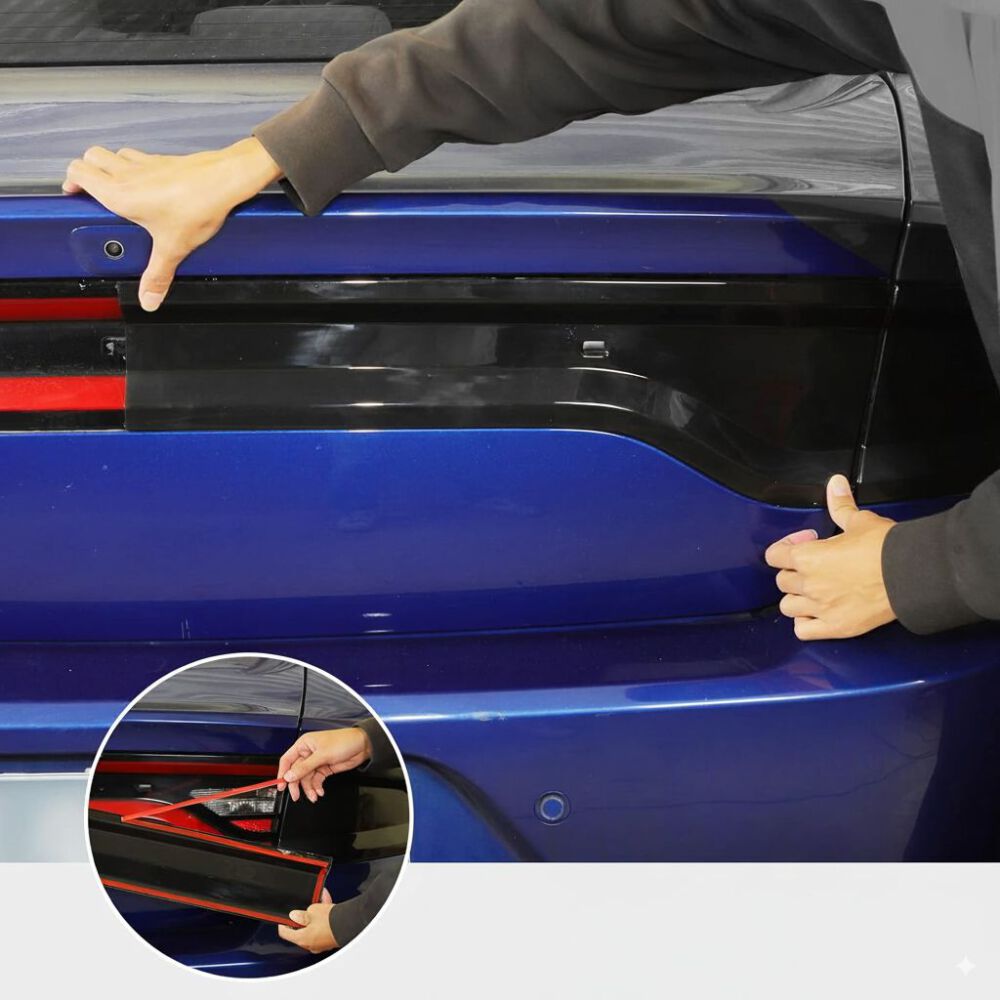Tail Light Covers with Rear Black Out Panel; Smoked (CHARGER 15-23) (9)