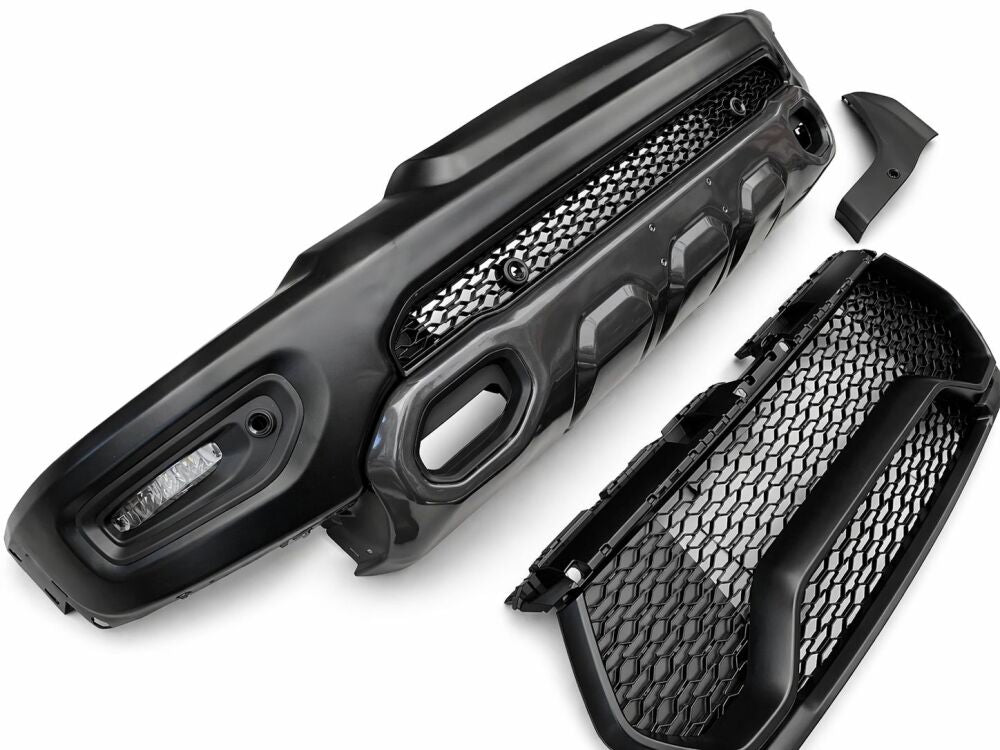 TRX Style Front Bumper + Grille + LED Fog Lights (RAM 1500 19-23 Tradesman, Big Horn, Laramie) (5)