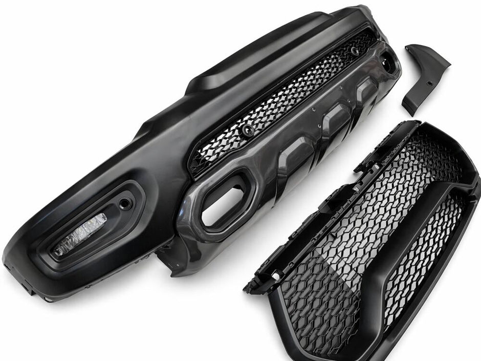 TRX Style Front Bumper + Grille + LED Fog Lights (RAM 1500 19-23 Tradesman, Big Horn, Laramie) (5)
