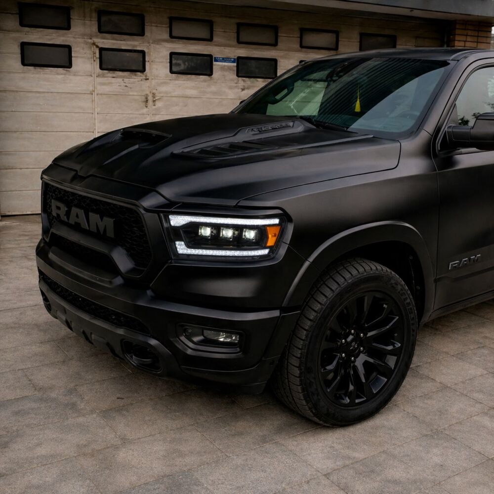 TRX Style Front Bumper + Grille + LED Fog Lights (RAM 1500 19-23 Tradesman, Big Horn, Laramie) (4)