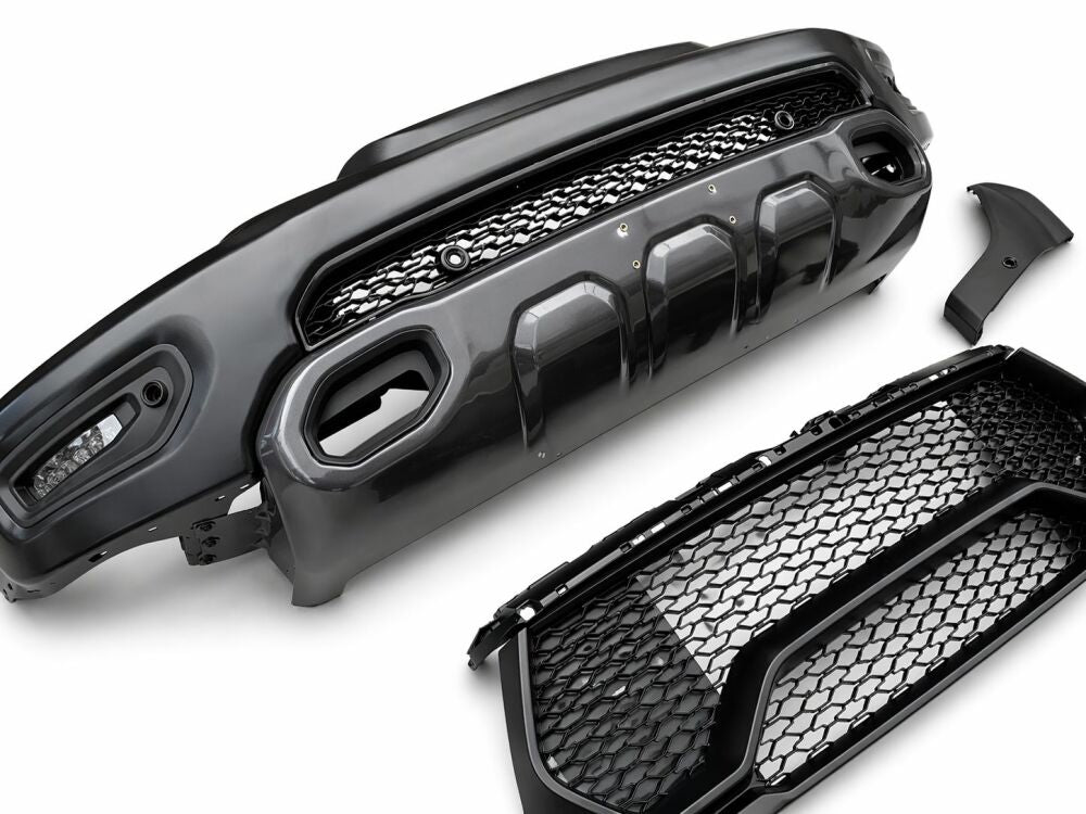 TRX Style Front Bumper + Grille + LED Fog Lights (RAM 1500 19-23 Tradesman, Big Horn, Laramie) (6)