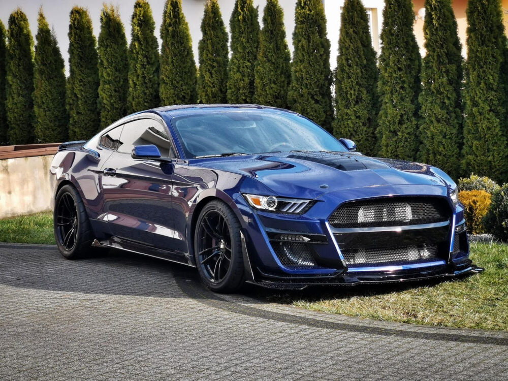Aluminiummotorhuv GT500-stil – Ford Mustang (2015–2017) GT, EcoBoost & V6