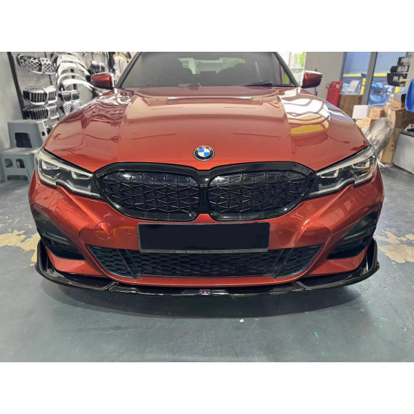 Frontsplitter i blanksvart ABS för BMW 3 G20/G21 M340i 2019–2021