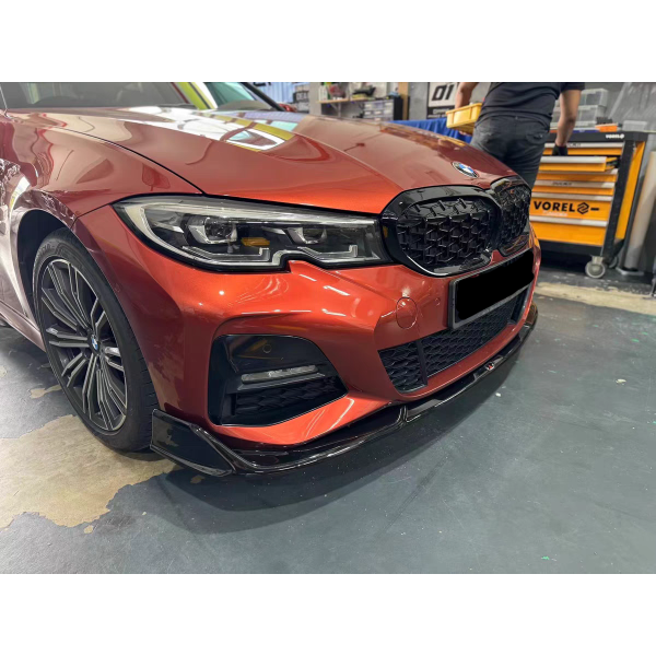 Frontsplitter i blanksvart ABS för BMW 3 G20/G21 M340i 2019–2021