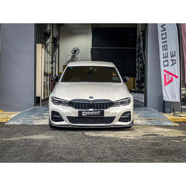 Frontsplitter i blanksvart ABS för BMW 3 G20/G21 M340i 2019–2021
