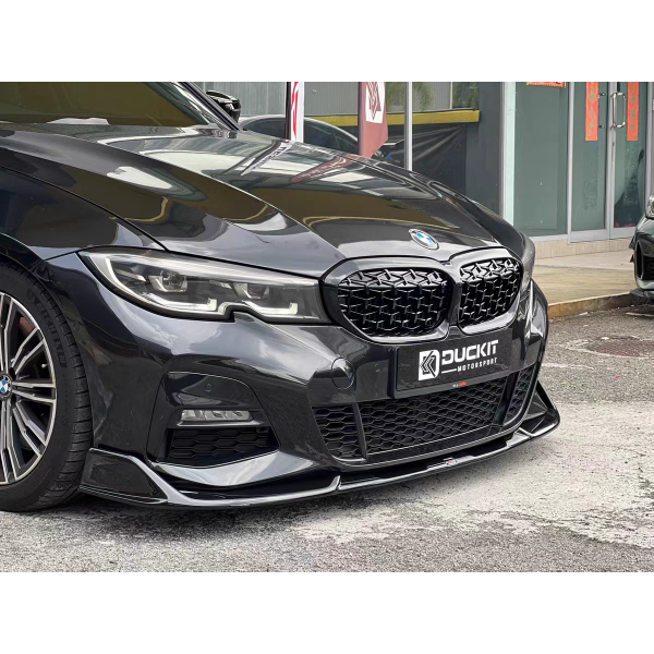 Frontsplitter i blanksvart ABS för BMW 3 G20/G21 M340i 2019–2021