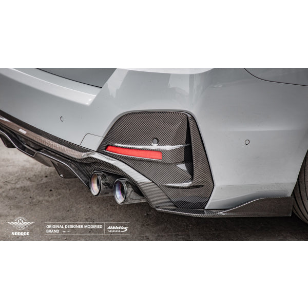Sooqoo Sidoinsatser till bakre stötfångare i pre-preg carbon för BMW 4-serie Gran Coupe G26 – bild 2