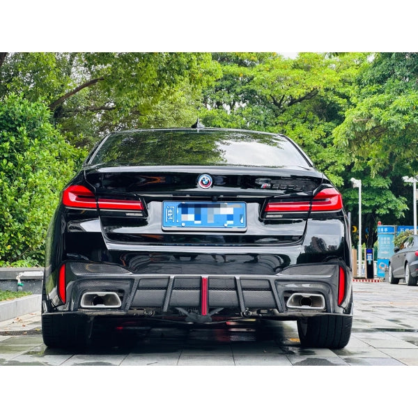 Bakre diffusor med LED i pre-preg carbon för BMW G30/G31 LCI & M5 F90 – AE Design