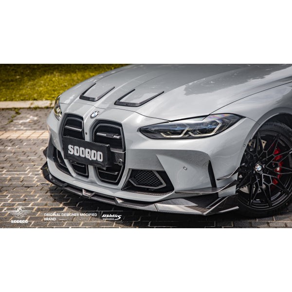 Sooqoo frontsplitter i pre-preg carbon för BMW M3 G80/G81 & M4 G82/G83