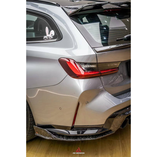 AE Design aeropaket i carbon med bagageluckespoilers för BMW M3 G81 Touring – bild 4