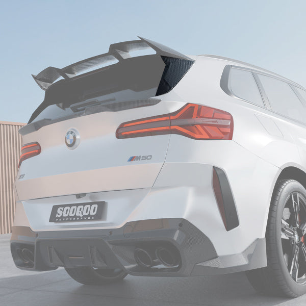 Sidospoilers för bakruta i pre-preg dry carbon för BMW X3 G45 M50 (2025)