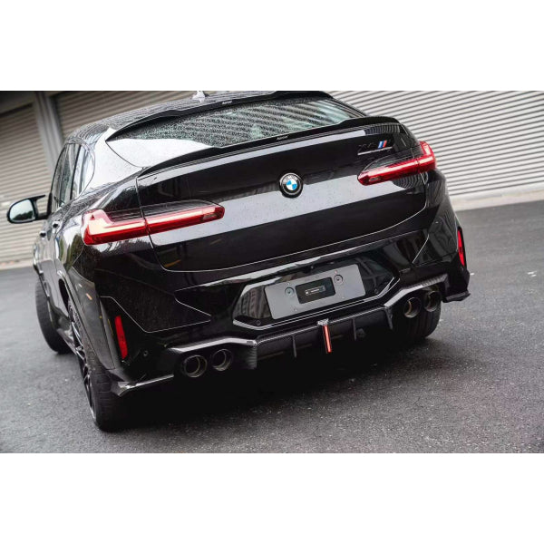 Karbel Bakre diffusor med breddningar och LED i pre-preg carbon för BMW X4M F98 2022–2024 – bild 5
