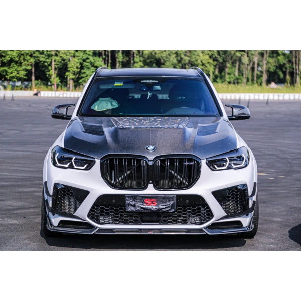 Fenor (canards) för främre stötfångare i carbon för BMW X5 M F95 2020+