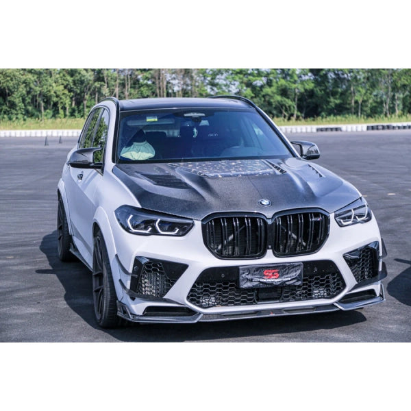 Fenor (canards) för främre stötfångare i carbon för BMW X5 M F95 2020+