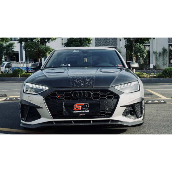 AE Design Frontläpp i pre-preg carbon för Audi S4 B9.5 2020– – bild 2