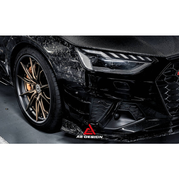 Canards till främre stötfångaren i pre-preg carbon för Audi S4 B9.5 2020–