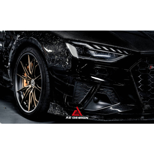 AE Design Canards till främre stötfångaren i pre-preg carbon för Audi S4 B9.5 2020– – bild 4