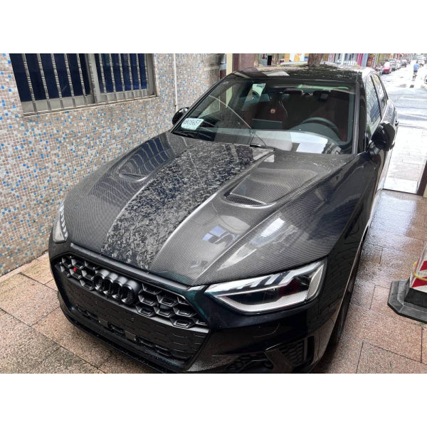 Motorhuv i pre-preg carbon för Audi S4 B9.5 2020–