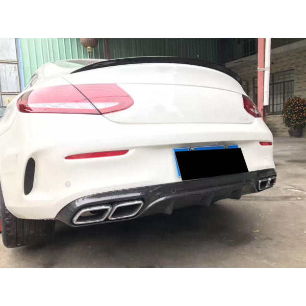 Bakre diffusor i carbon för Mercedes-Benz C-klass Coupé C205 C63 AMG