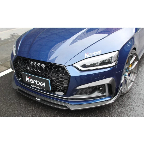 Frontläpp i pre-preg carbon för Audi A5 S line / S5 B9 2017–2019 – variant 1