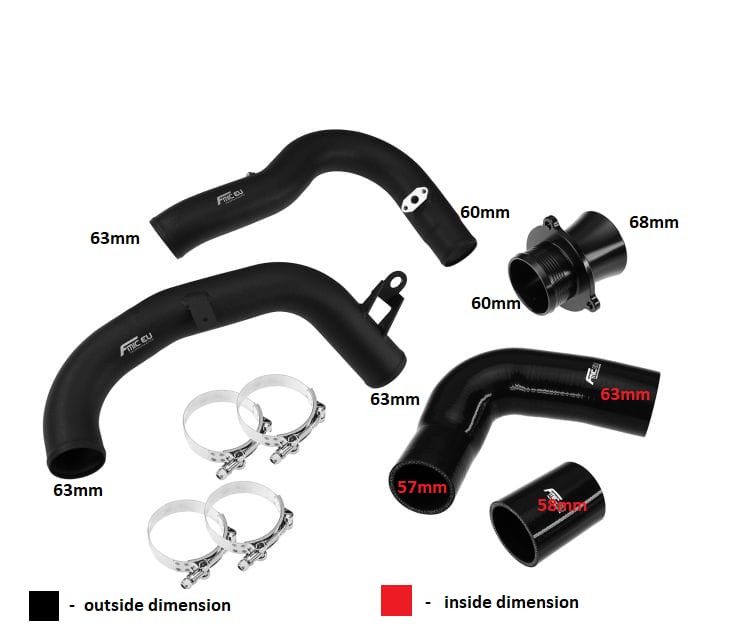 FMIC.EU Laddluftsrör (charge pipe) – Audi A3 / S3 8V & VW Golf Mk7 GTI / R 1.8T / 2.0T (2015–)